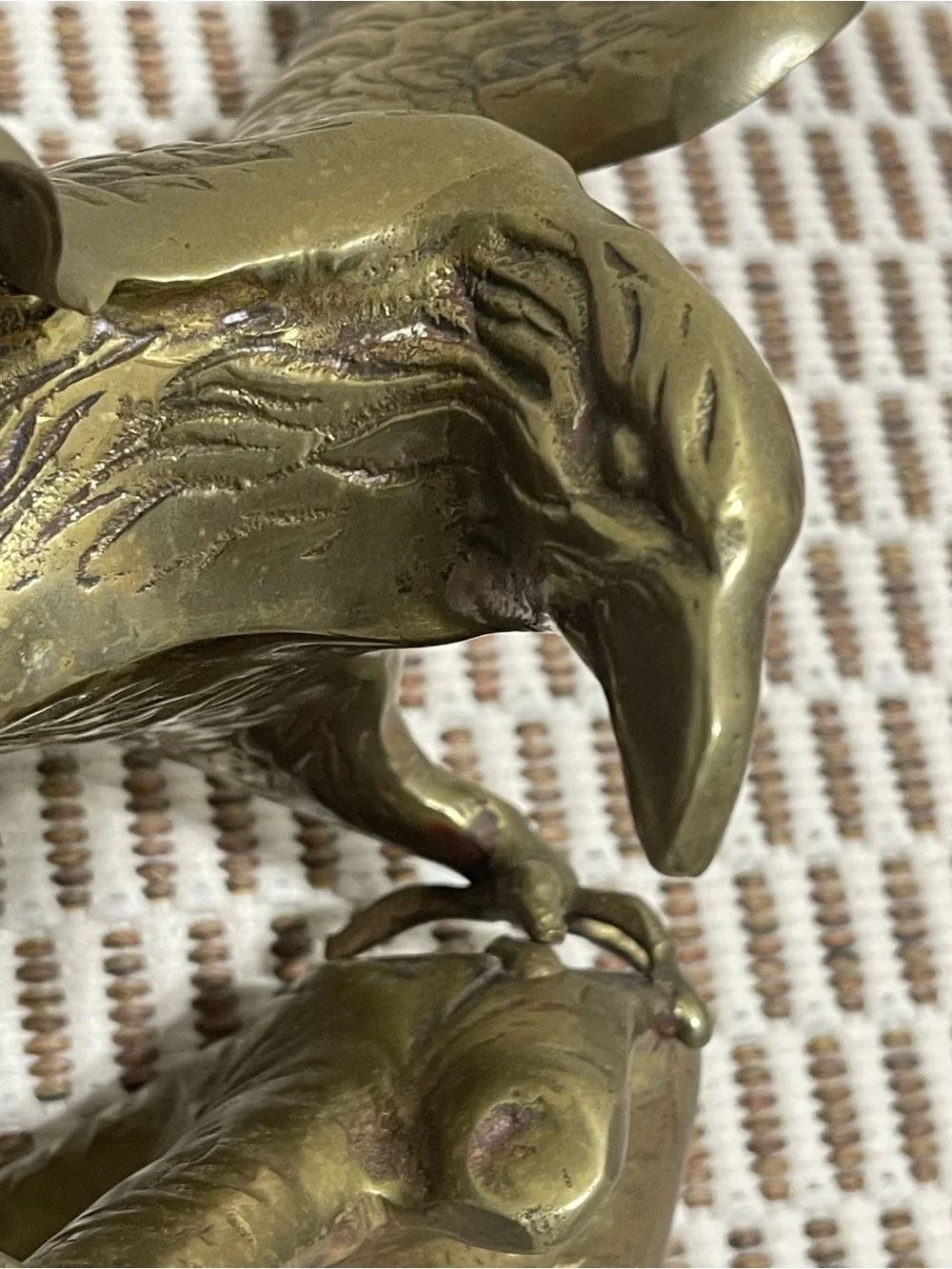 Brass Eagle Sculpture - Antique Finish Gold Tone Home Accent